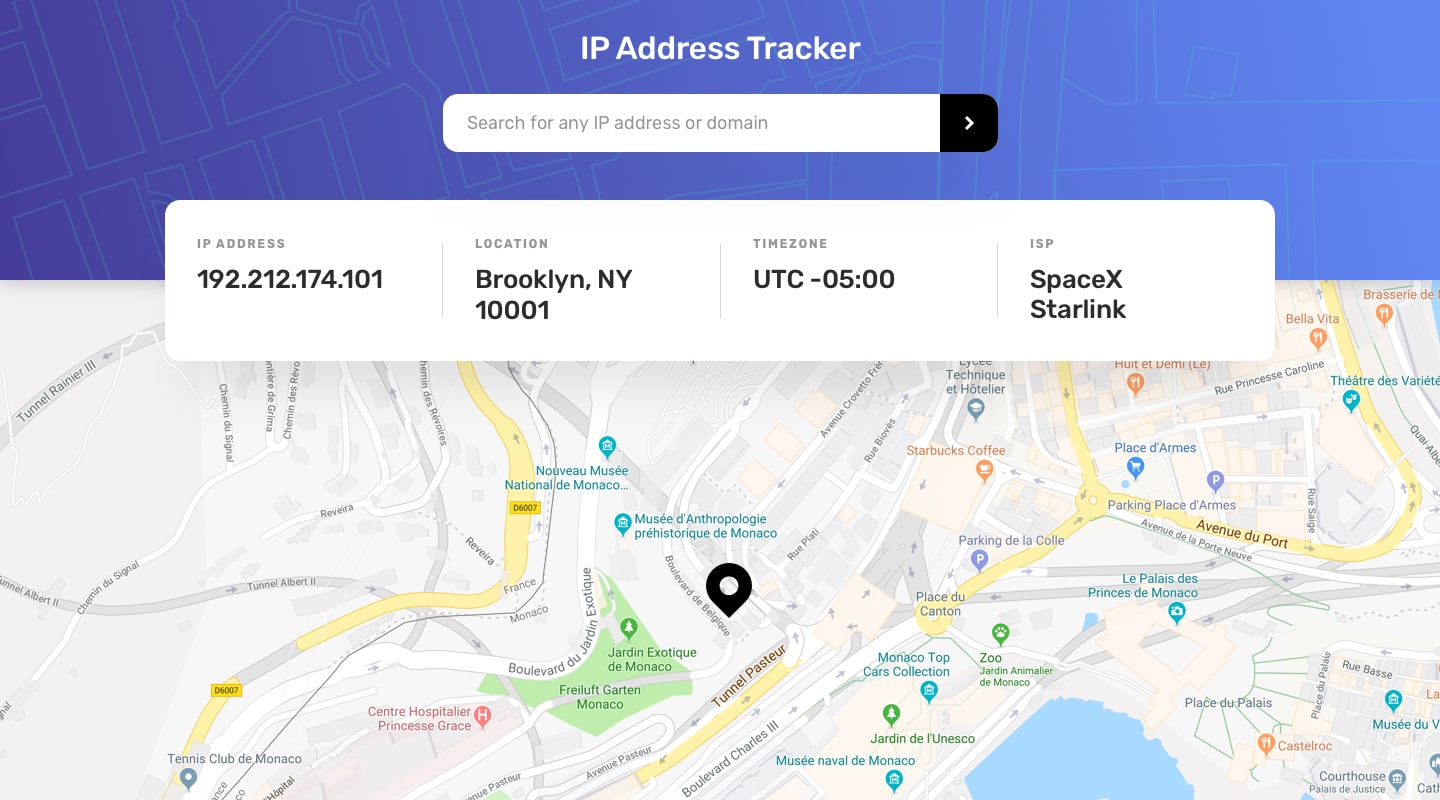 IP address tracker app